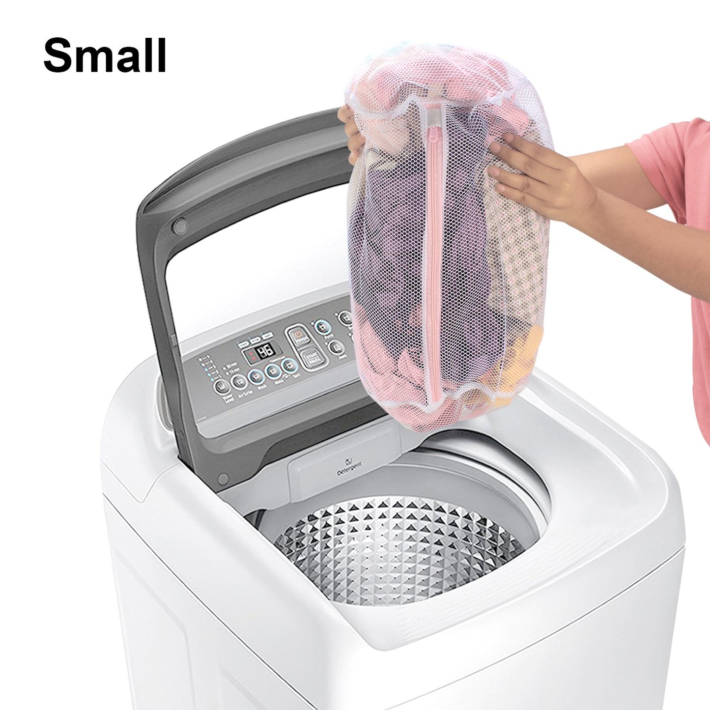 Mesh Laundry Clothes Washing Bag, Set Of 3, White
