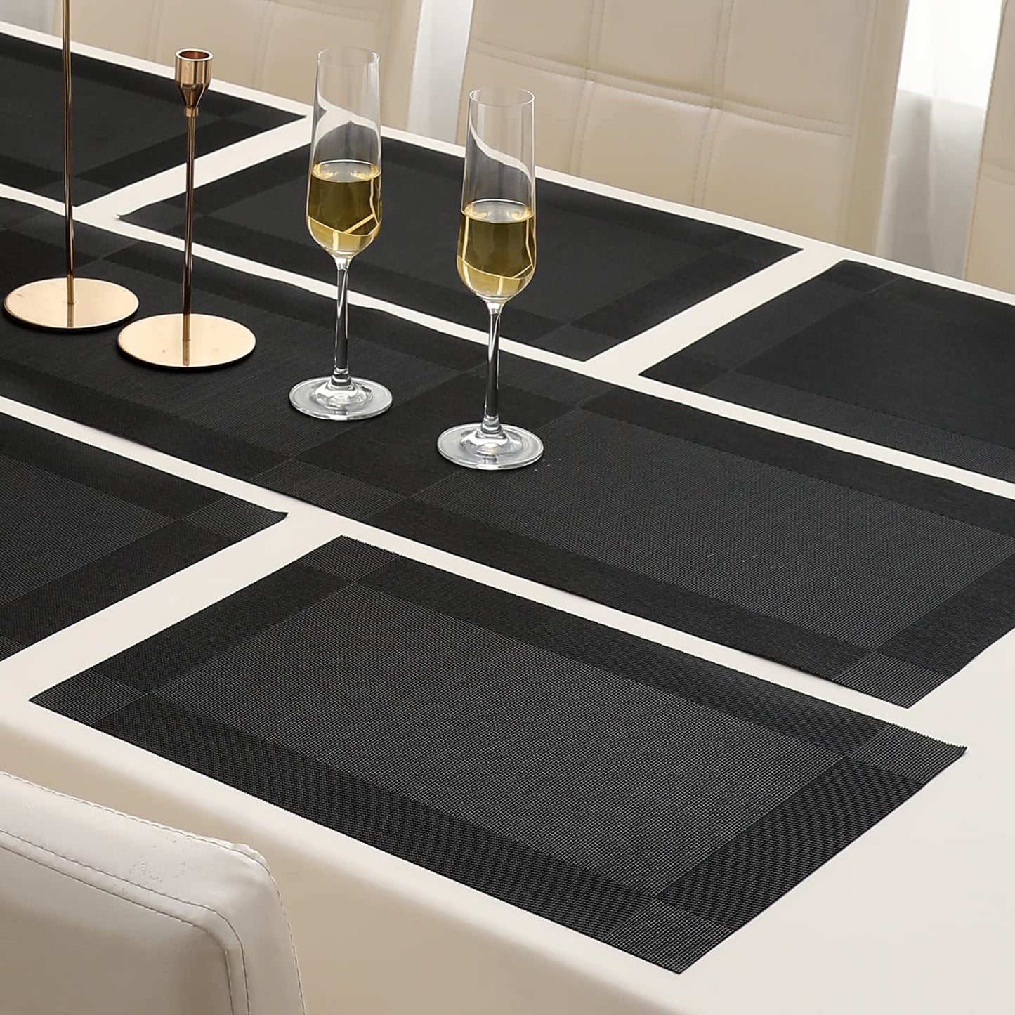 PVC Dining Table Mats, Black