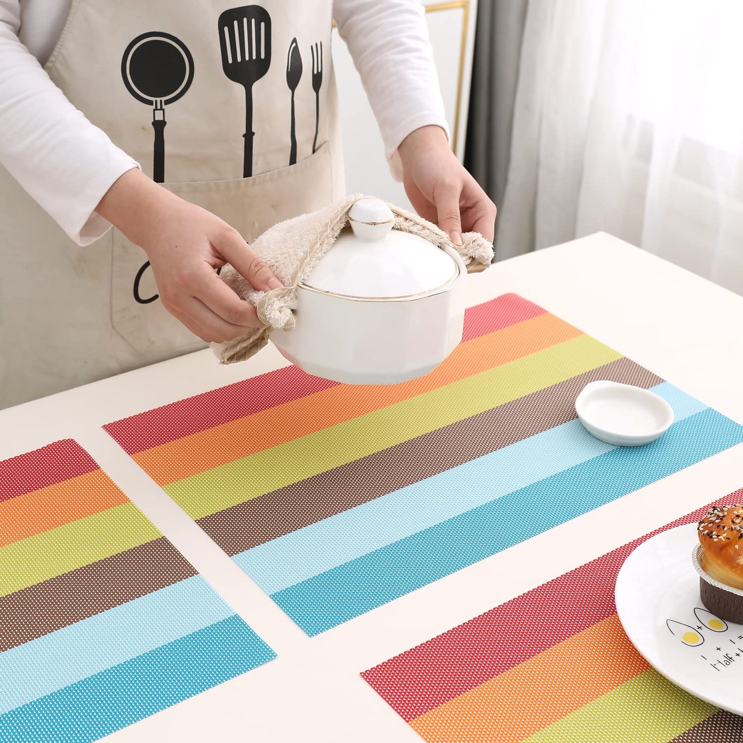 PVC Dining Table Mats, Multicolour