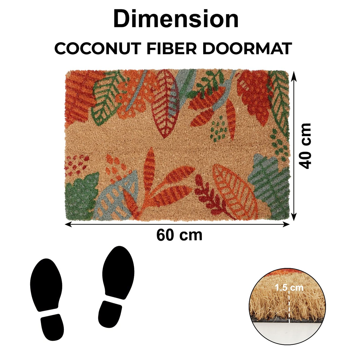 Coir Entrance Door Mat with Anti-Slip PVC Backing