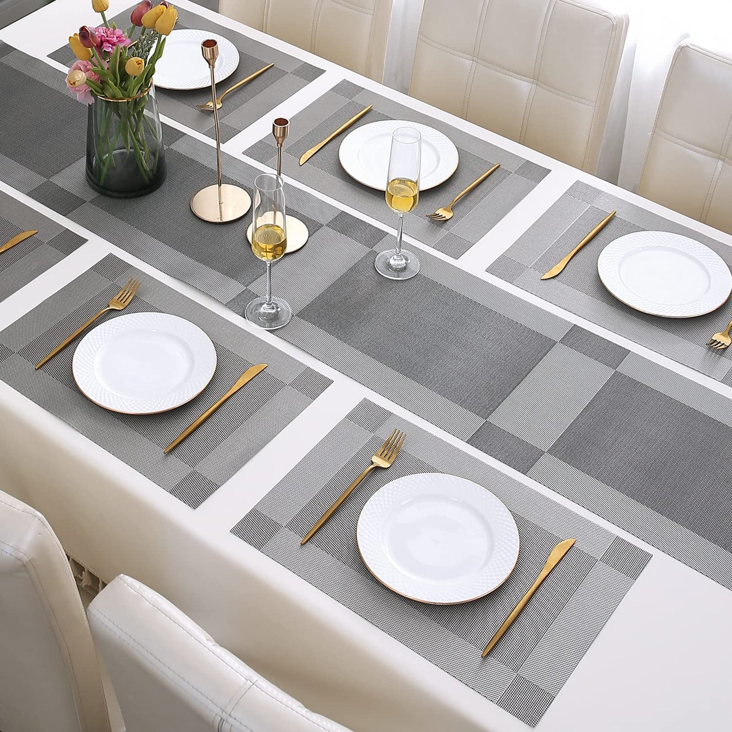 PVC Dining Table Mats, Grey