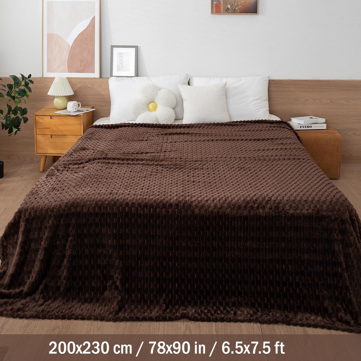 AC Fleece Blanket Queen, Brown