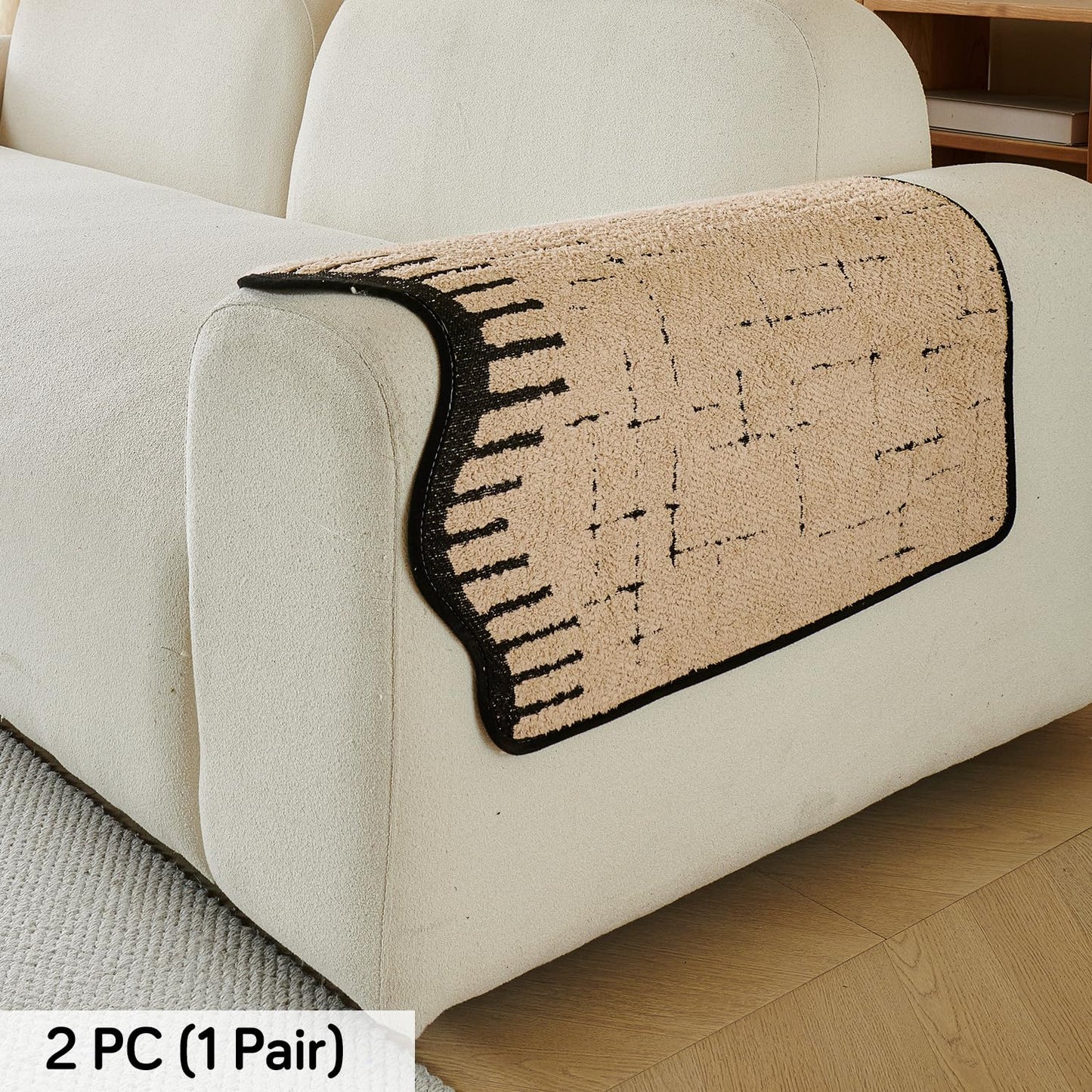 Premium Supple Soft Wavy Sofa Cover Mat, Brown