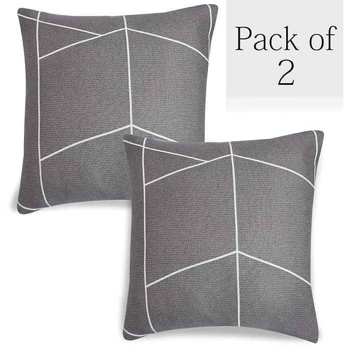 Elastic Stretchable Printed Sofa Cover and Cushion Cover, Ash Grey Abstract