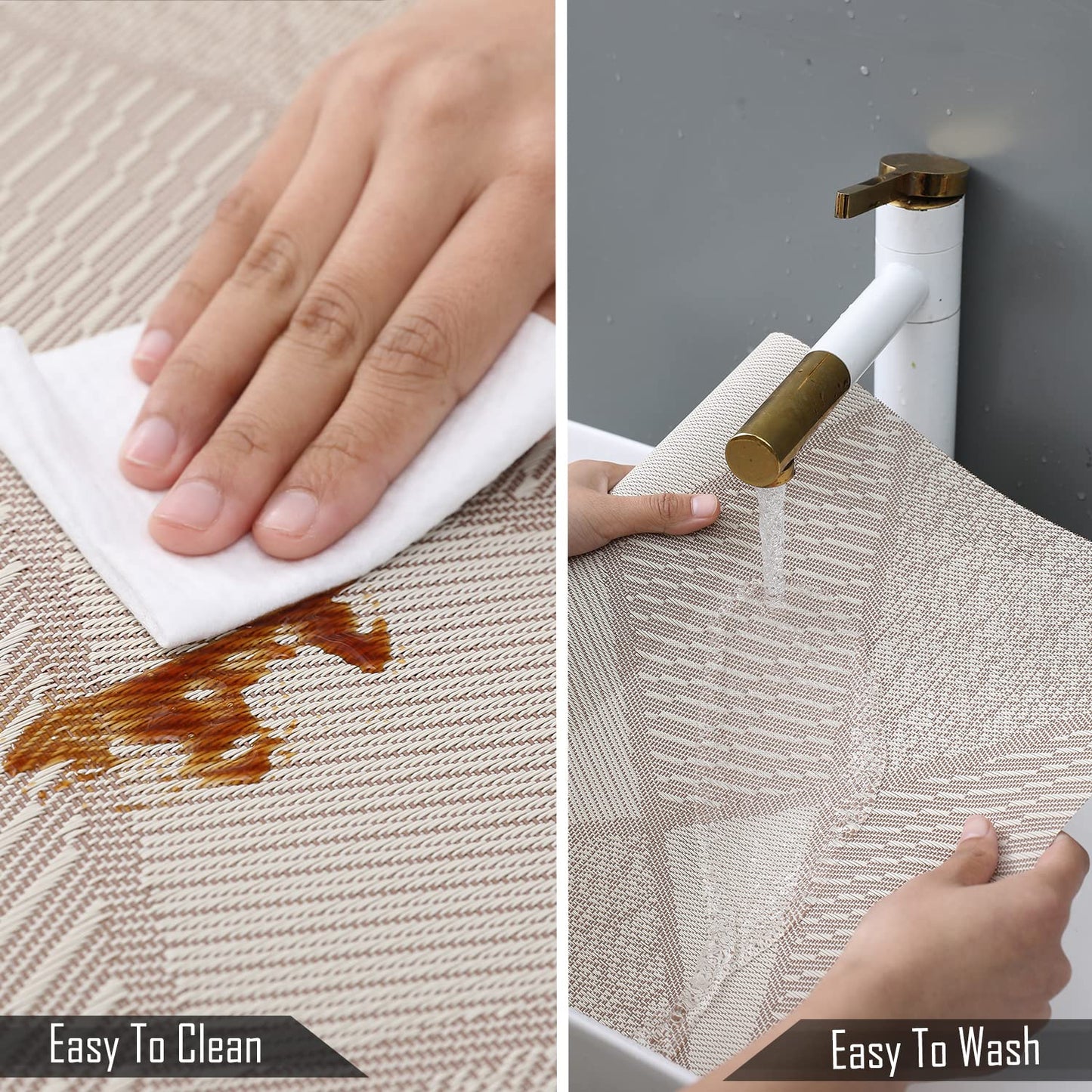 PVC Dining Table Mats, Abstract Beige