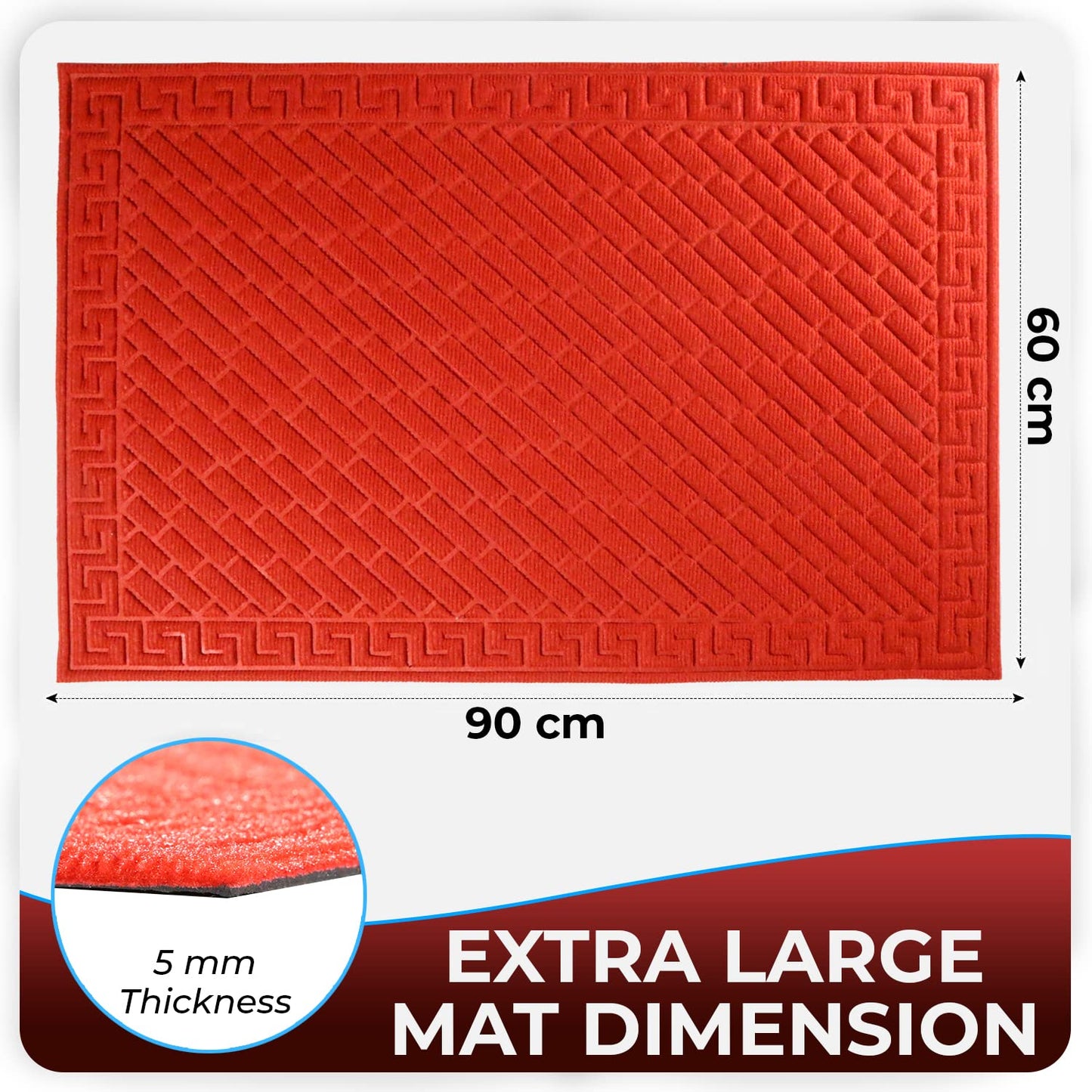 Polypropylene Outdoor mat for Entrance, Welcome mat floor mat, Red