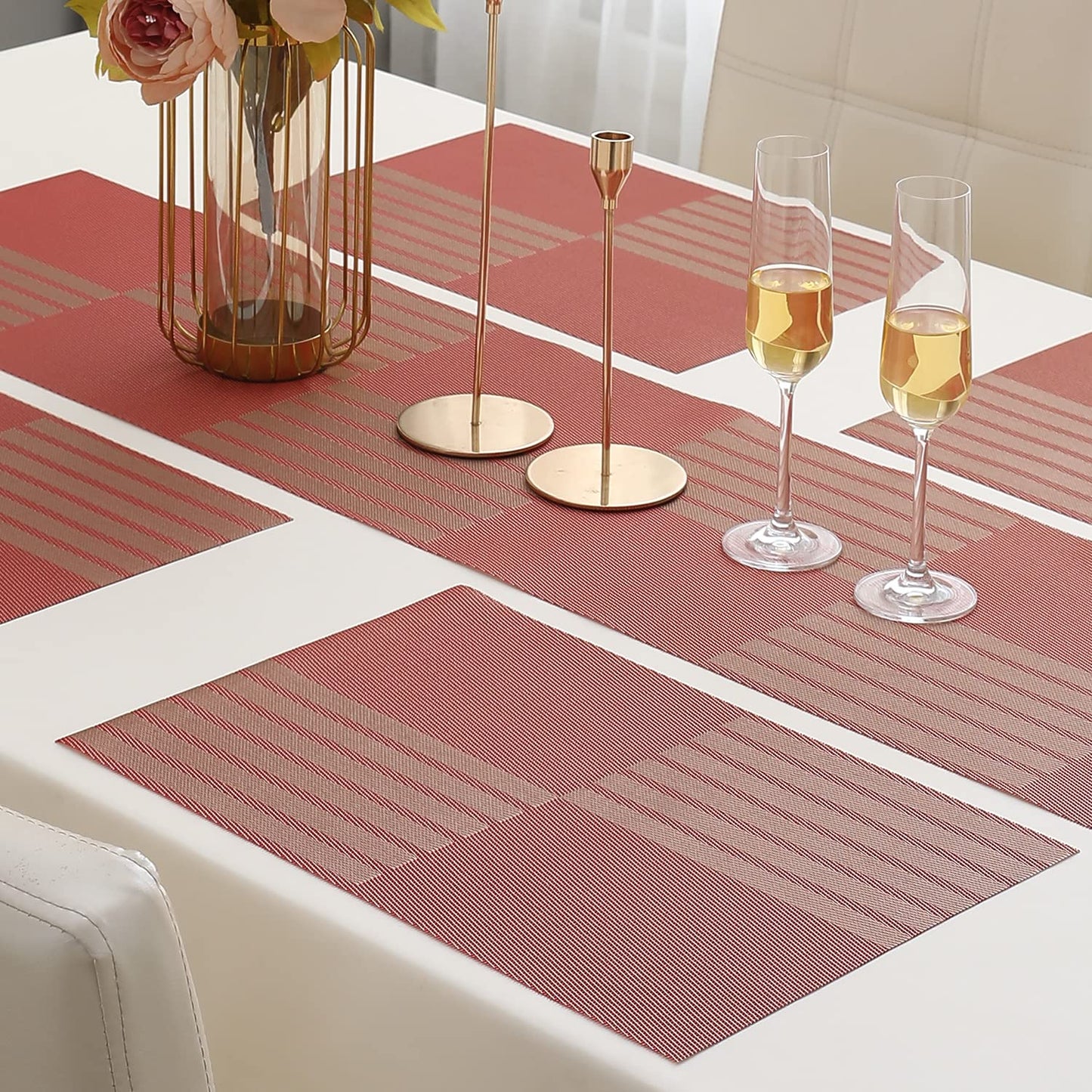 PVC Dining Table Mats, Red