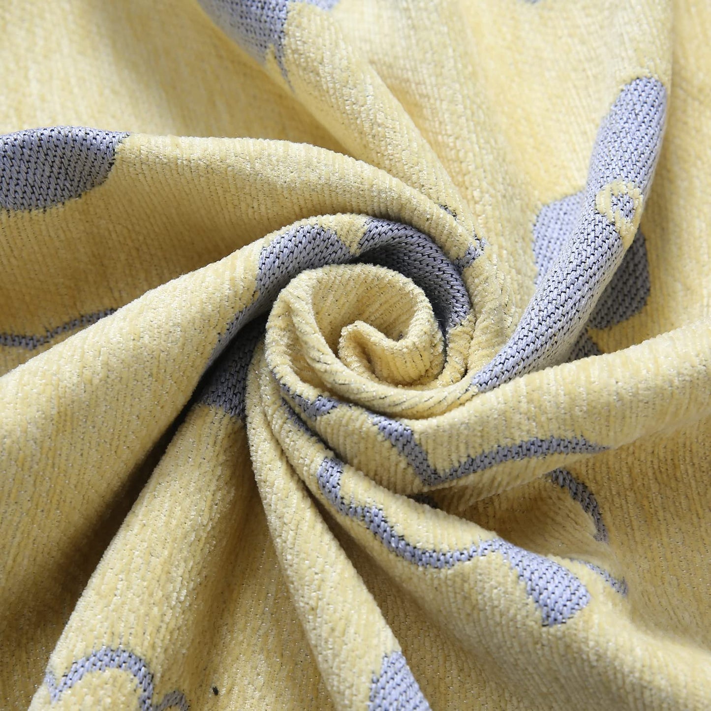 Thick, Soft and Pet Friendly Chenille Sofa Cover Throw, Yellow Floral