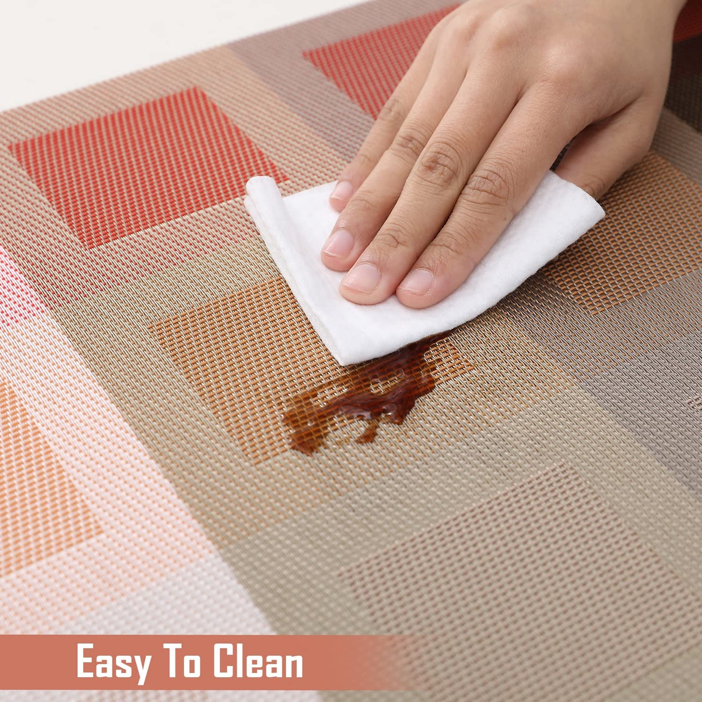 PVC Dining Table Mats, Gradient Red