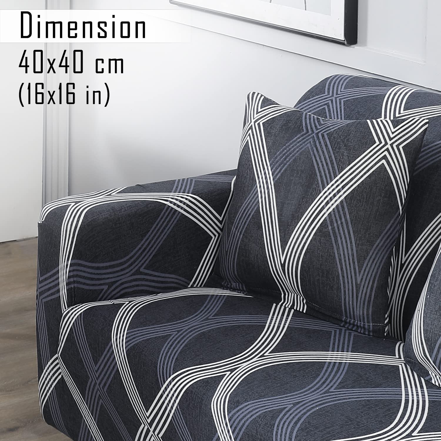 Shadow Grey Printed zippered sofa pillow covers Set of 2