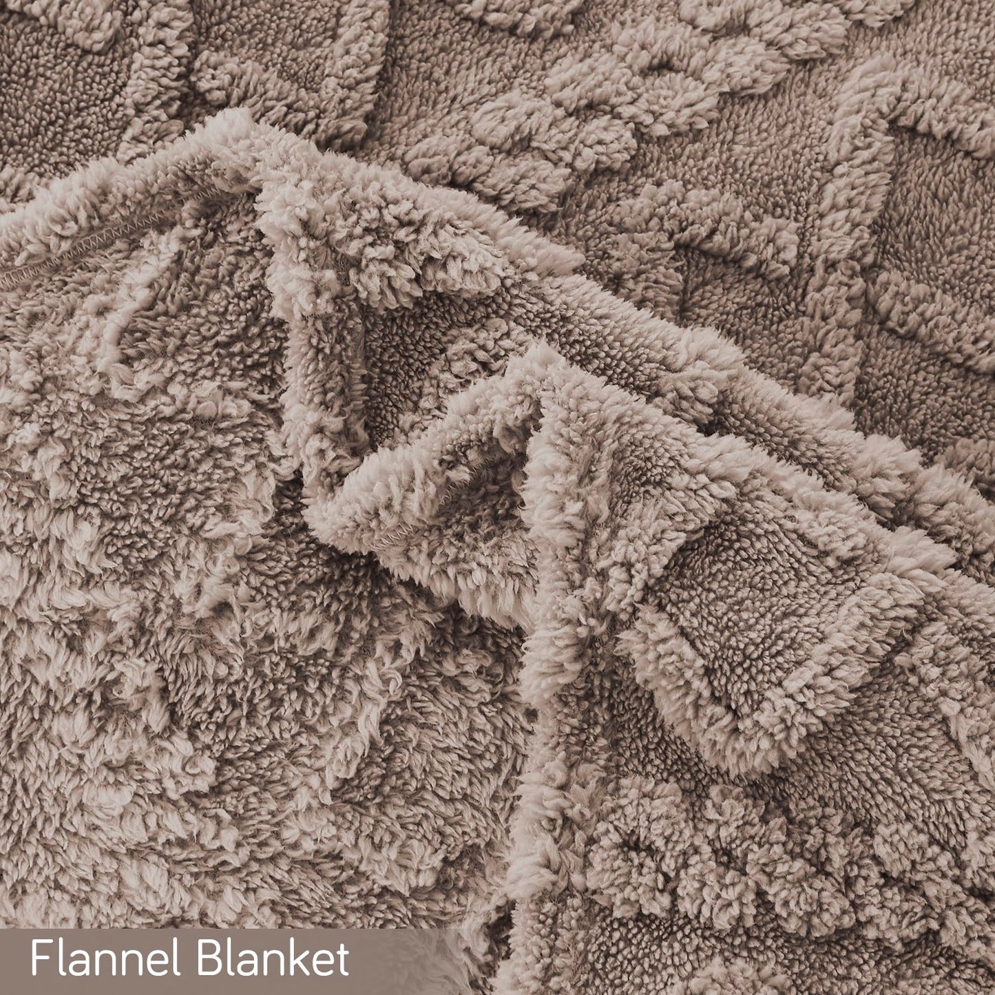 220 GSM Flannel AC Throw Blanket Double Bed Queen, 200x230 cm / 6.5x7.5 feet, Latte Brown