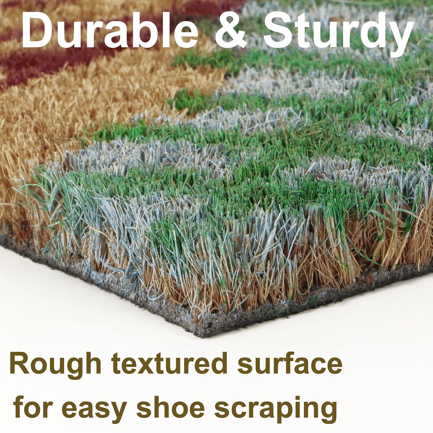 Coir Entrance Door Mat with Anti-Slip PVC Backing