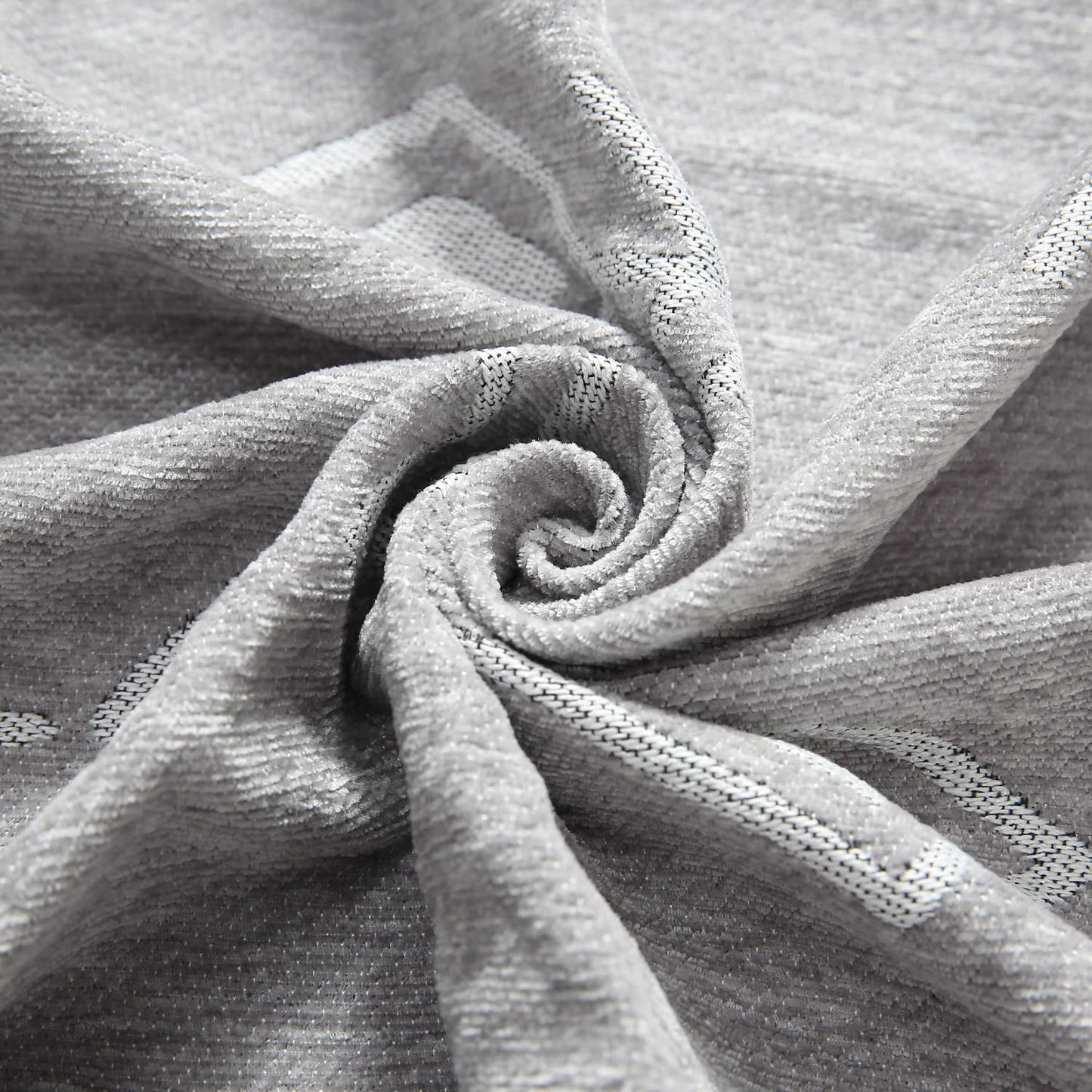 Thick, Soft and Pet Friendly Chenille Sofa Cover Throw, Grey Aztec