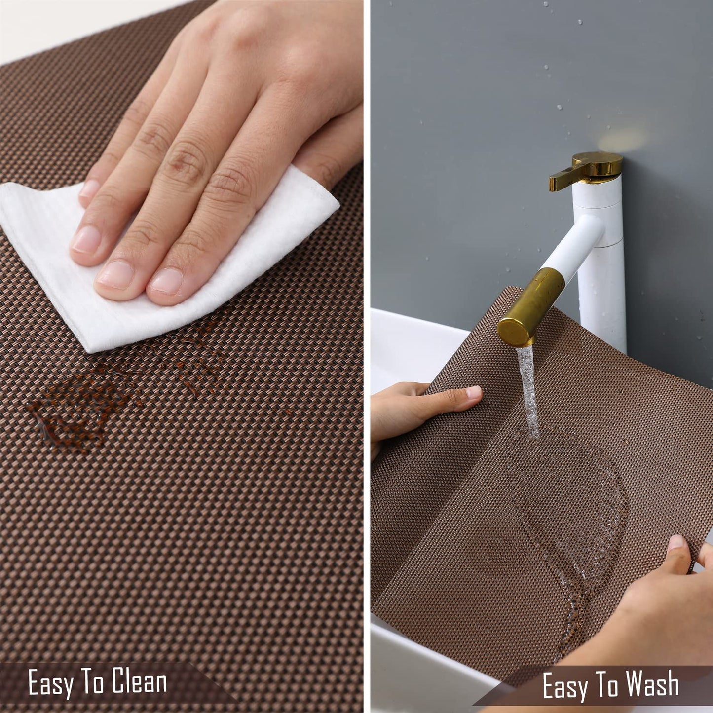 PVC Dining Table Mats, Brown