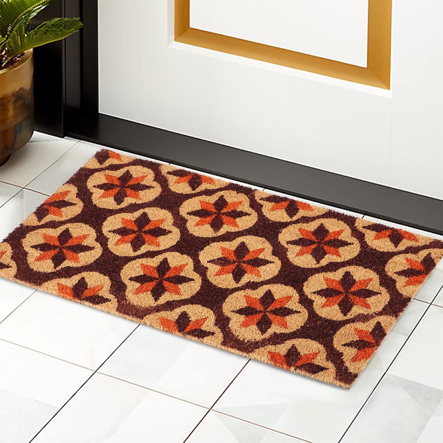 Coir Entrance Door Mat with Anti-Slip PVC Backing