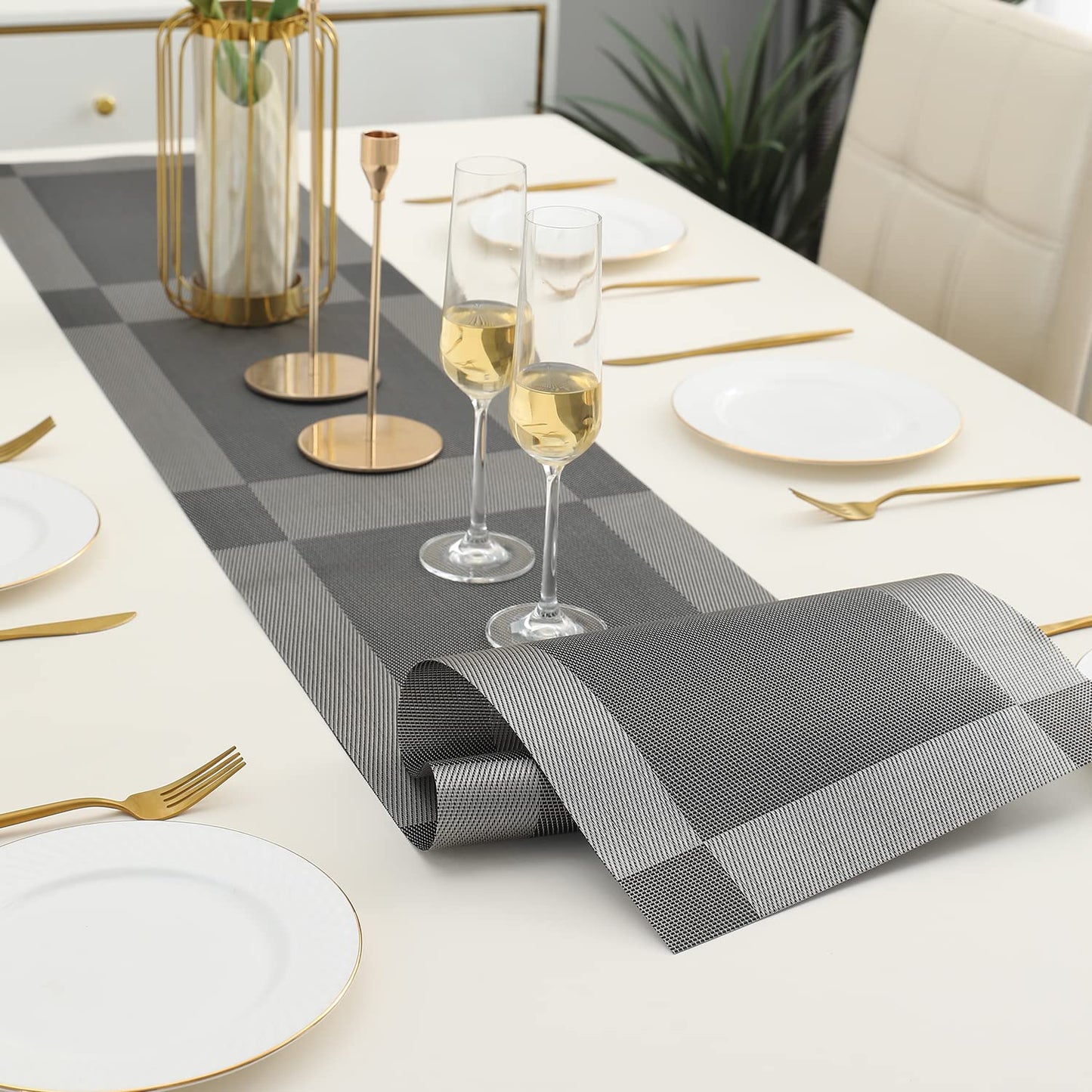 PVC Table Runner, Silver