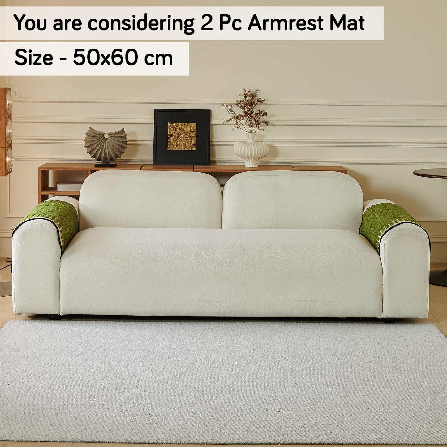 Premium Supple Soft Wavy Sofa Cover Mat, Green