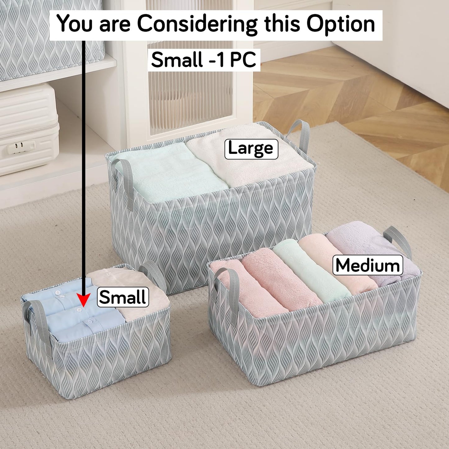 Foldable Wardrobe Storage Basket | Non-Woven Bin with Metal Frame & Handles