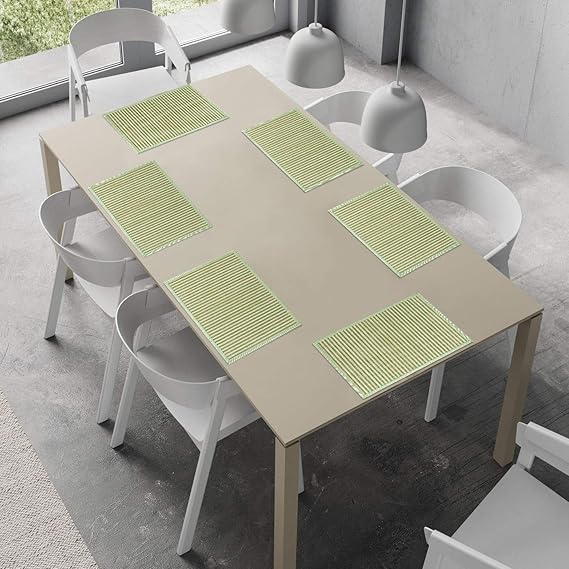 Heat Resistant Bamboo Dinner Mats, Green