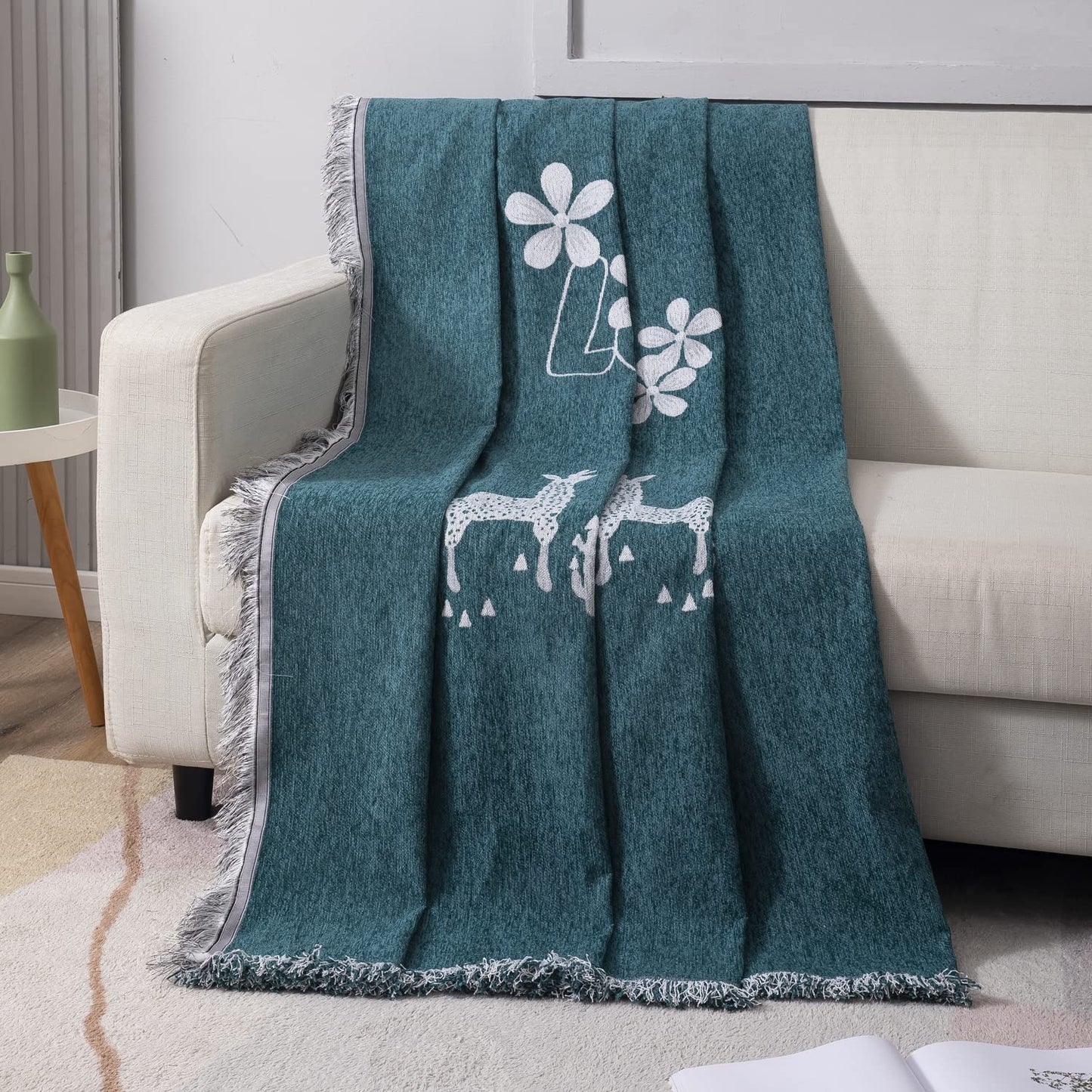 Thick, Soft and Pet Friendly Chenille Sofa Cover Throw,