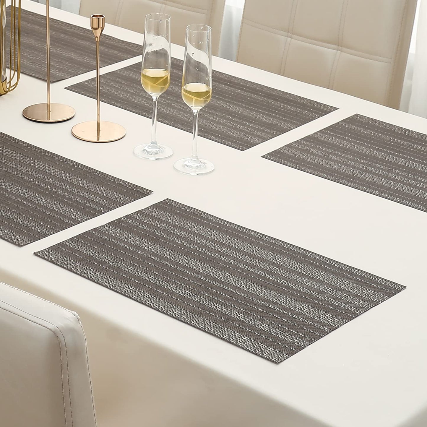 PVC Dining Table Mats, Shadow Grey