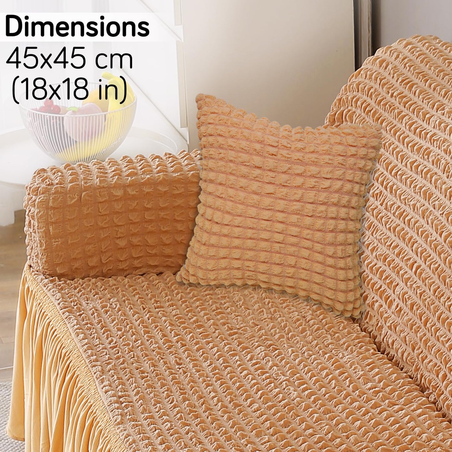 Light Brown Colour Cute Festive Zippered Square Sofa Cushion Covers Online