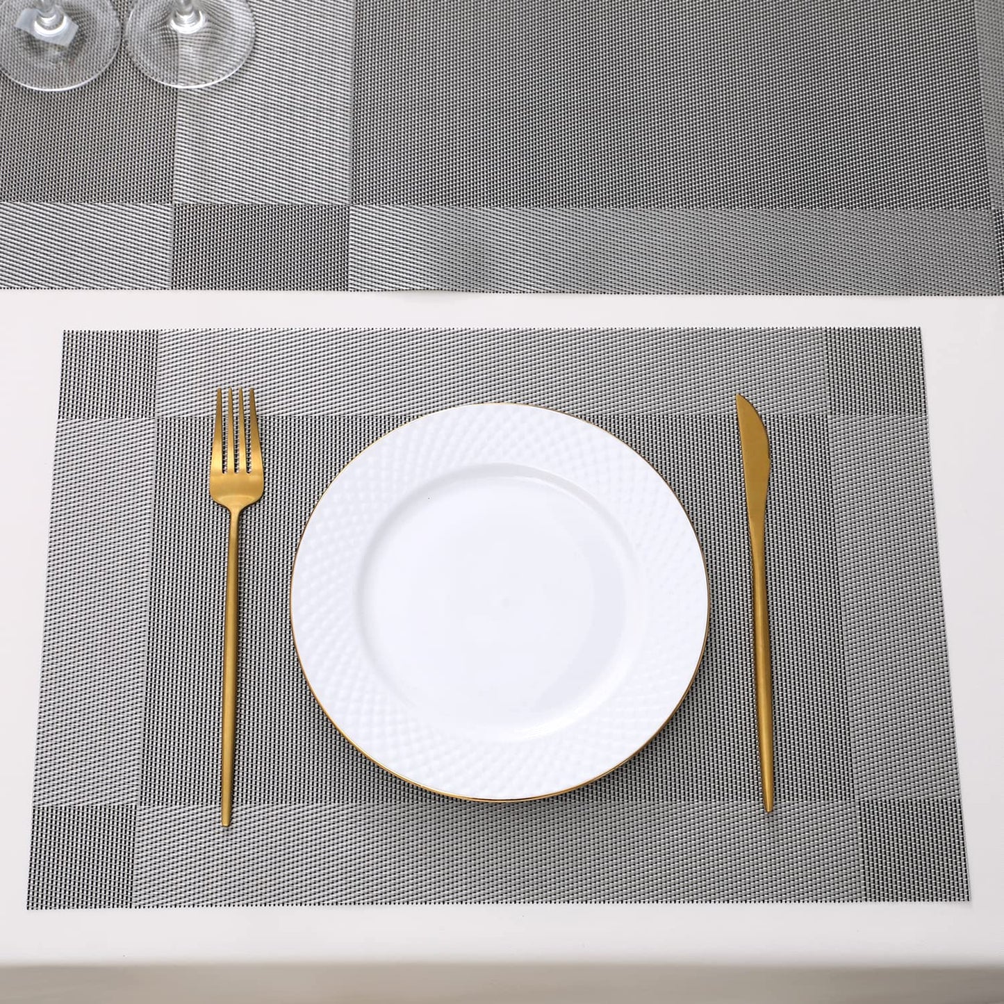 PVC Dining Table Mats, Grey