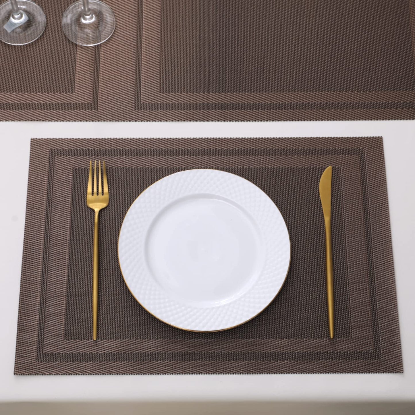 PVC Dining Table Mats, Copper Brown