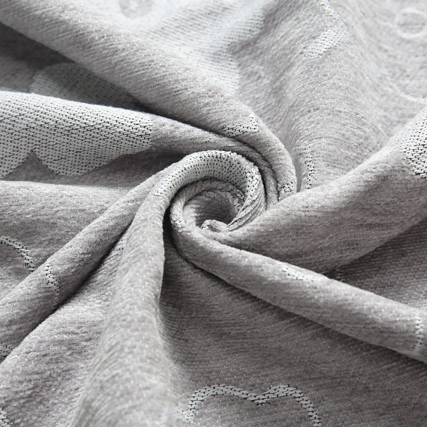 Grey Floral Chenille Sofa Throw | Thick & Soft for 1/2/3 Seater
