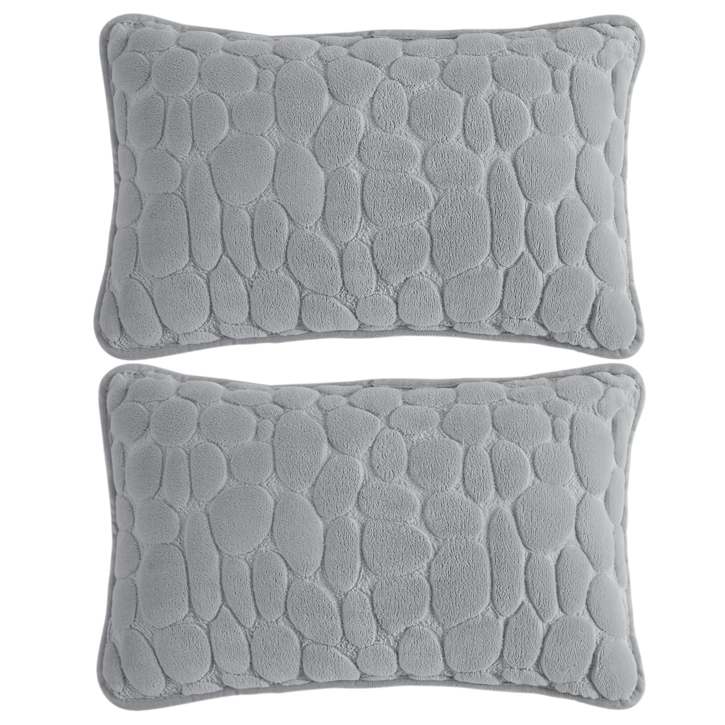 Milk Velvet Pebble Cushion Cover Pack of 2, Moon Grey