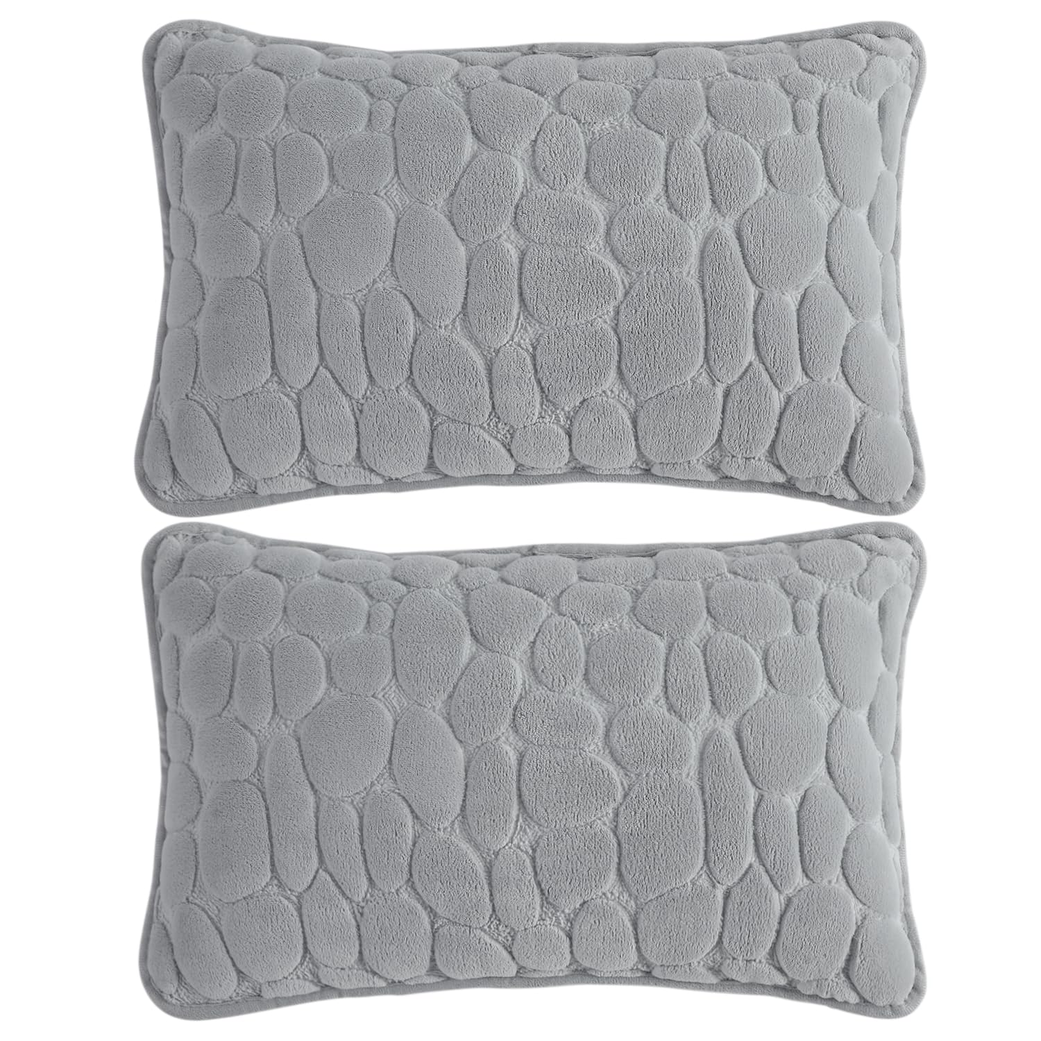 Buy Cute Moon Grey colour Zippered Pebble Texture Milk Velvet Cushion Covers