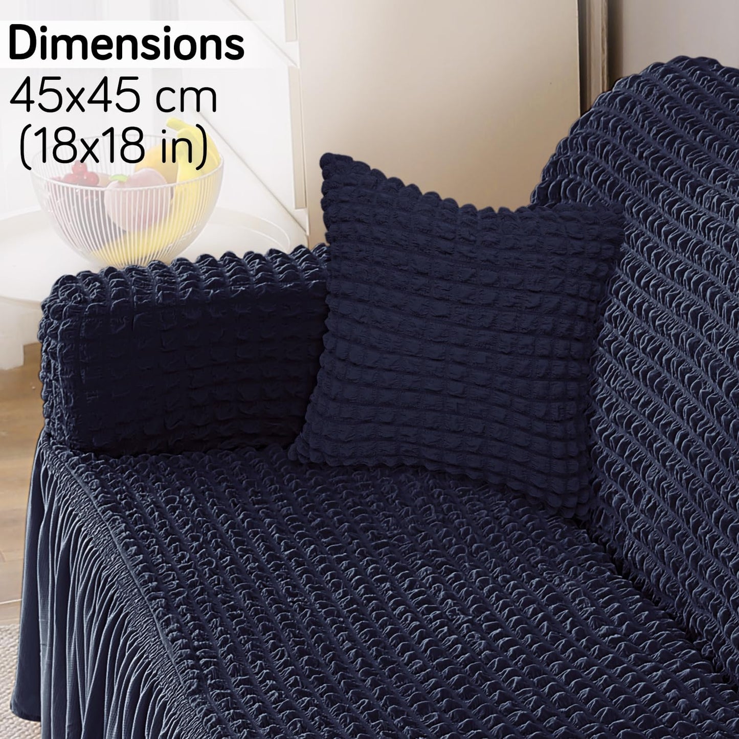 Navy Blue Colour Cute Festive Zippered Square Sofa Cushion Covers Online
