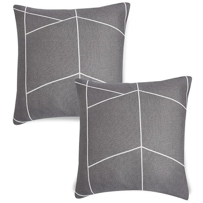 Elastic Stretchable Printed Sofa Cover and Cushion Cover, Ash Grey Abstract