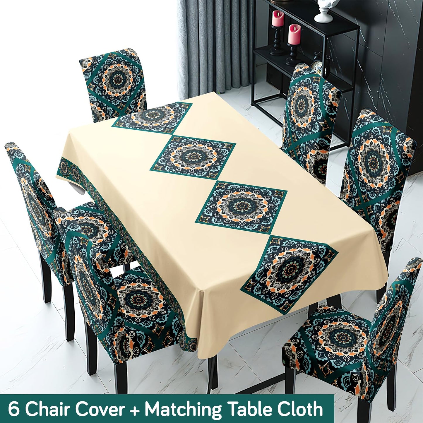 Buff Brown Dining Set Cover | 4/6 Seater