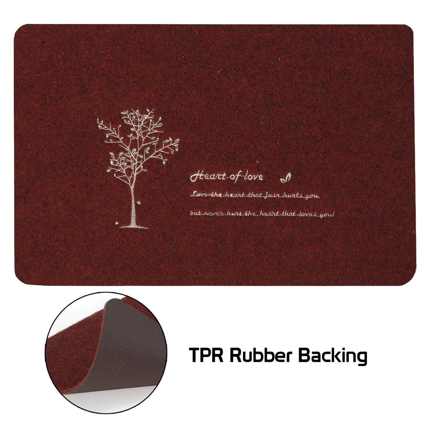 Rubber Back Dirt Trapper Inside Outside Main Door Mats for Entrance Big Size, 45 x 70 cm - Maroon