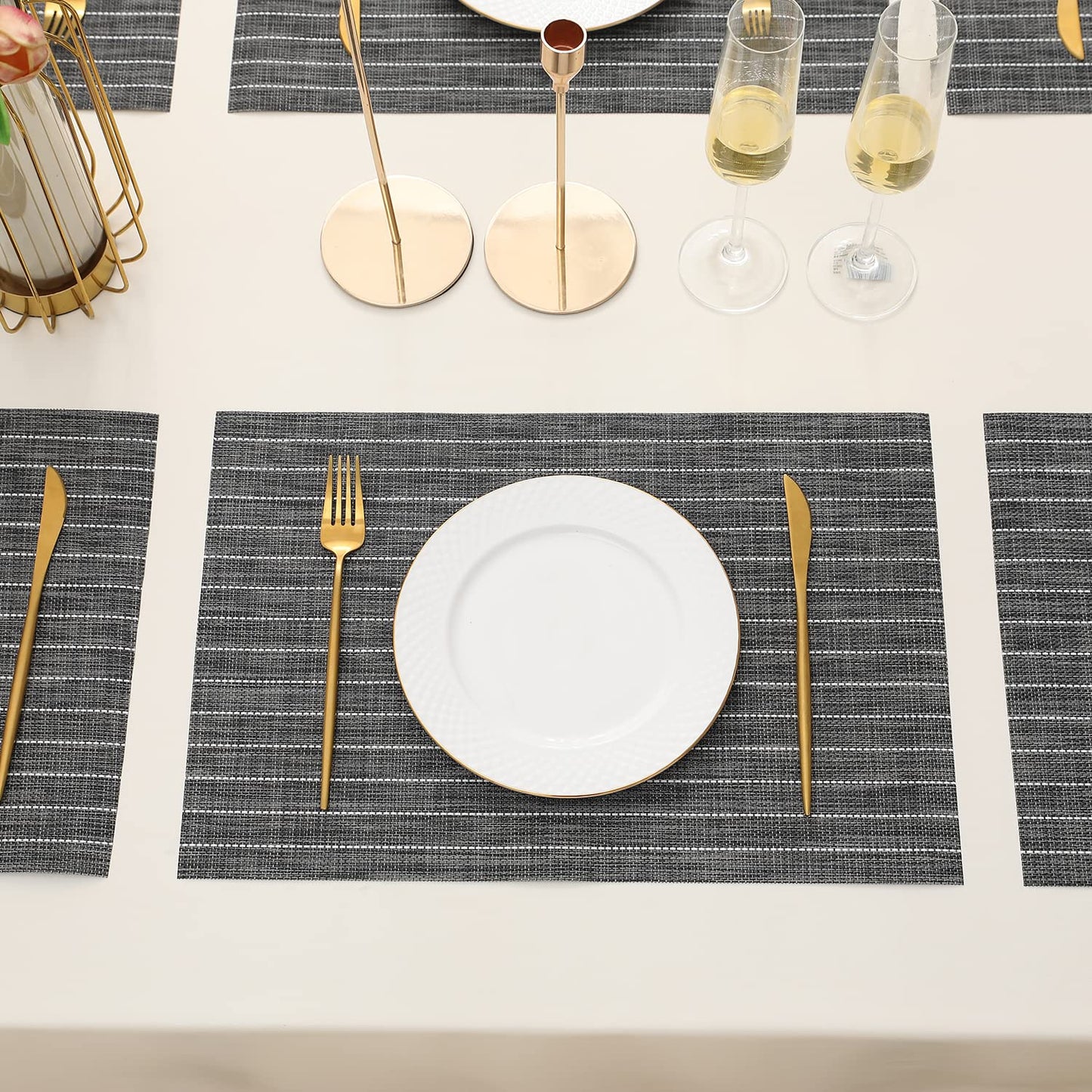 PVC Dining Table Mats, Grey