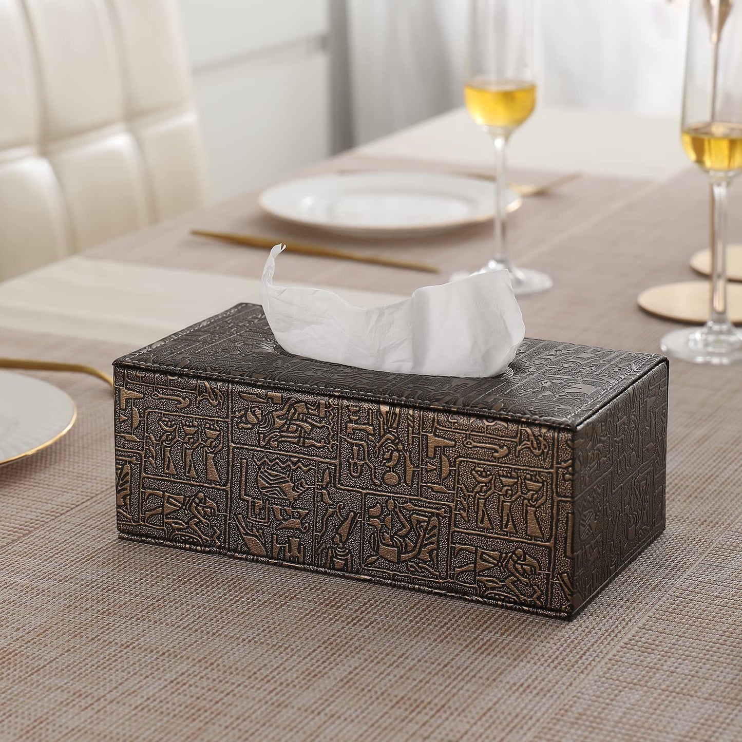 buy premium metallic leatherette tissue box | HOKIPO