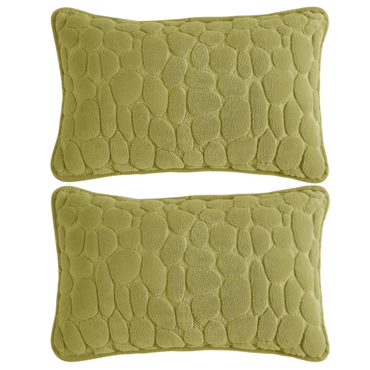 Buy Cute Pristine Green colour Zippered Pebble Texture Milk Velvet Cushion Covers
