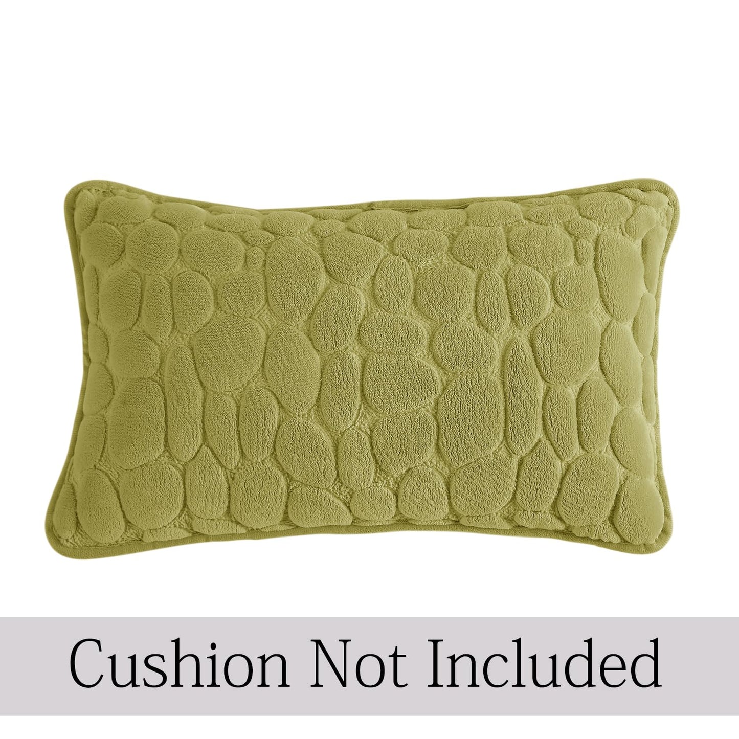 Buy Pristine Green Colour Premium Zippered Pebble Texture Milk Velvet Cushion Covers | Rectangular Pillows