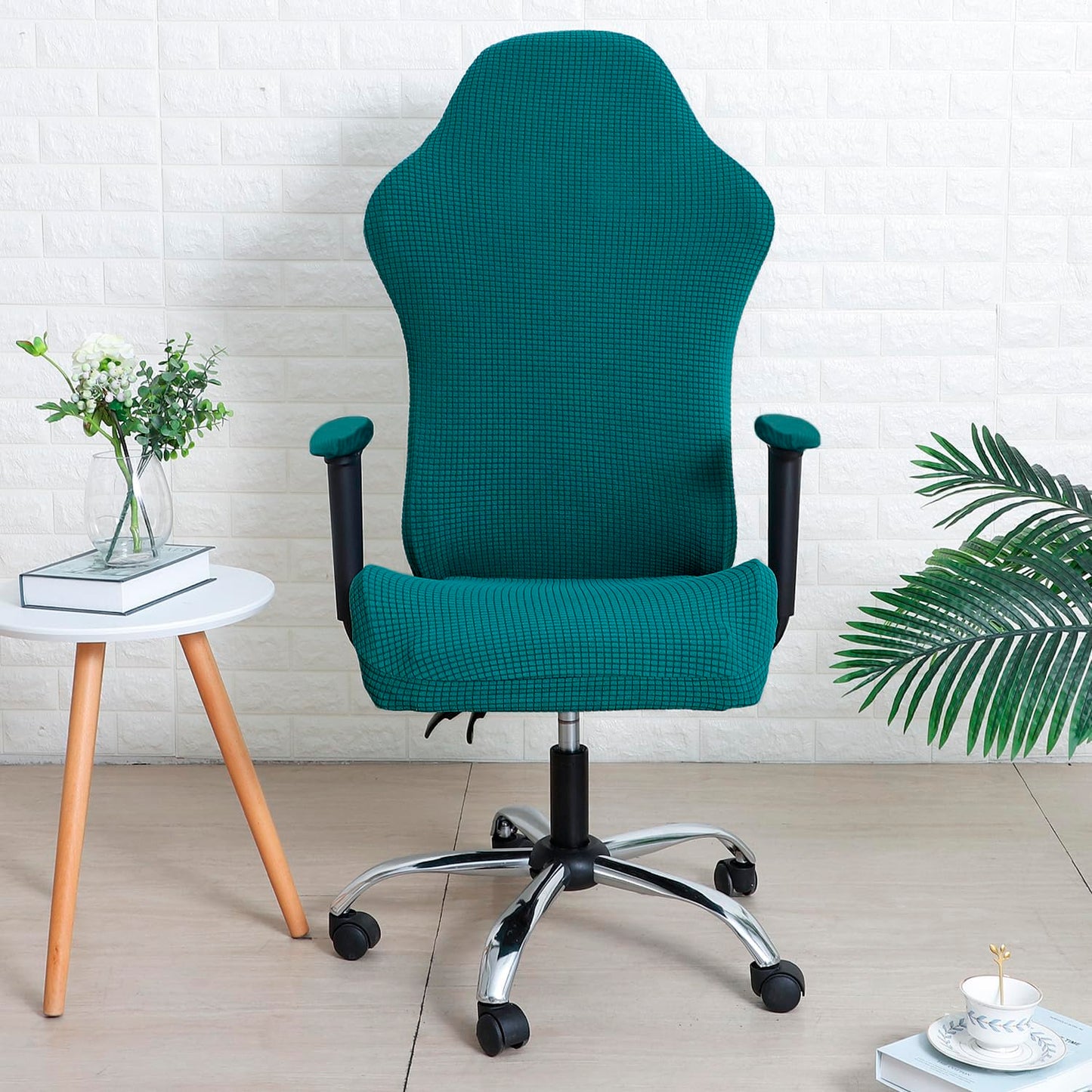 Stretchable Jacquard Elastic Gaming Chair Cover, Teal