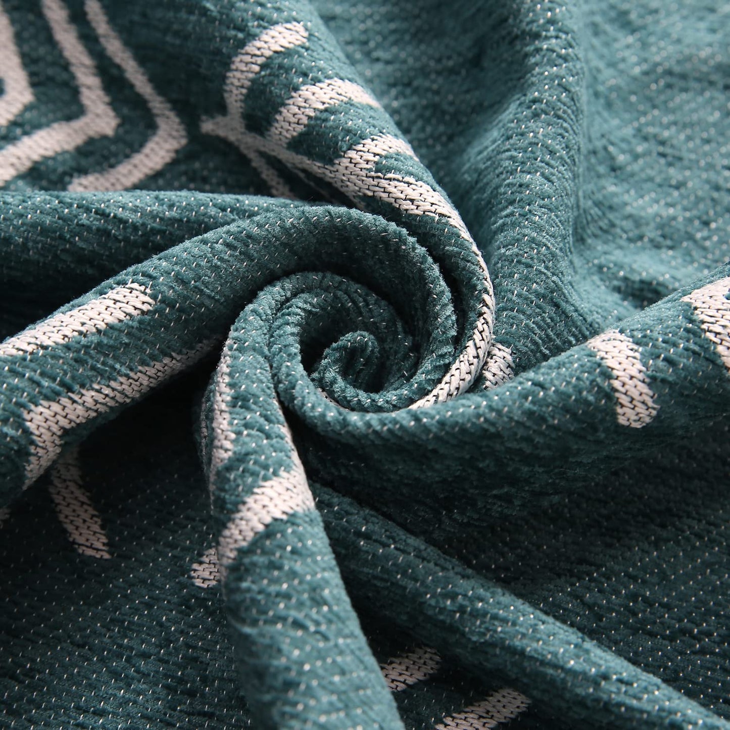 Thick, Soft and Pet Friendly Chenille Sofa Cover Throw, Teal Aztec