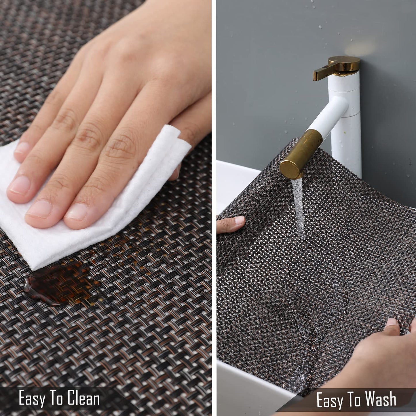 PVC Dining Table Mats, Dark Brown