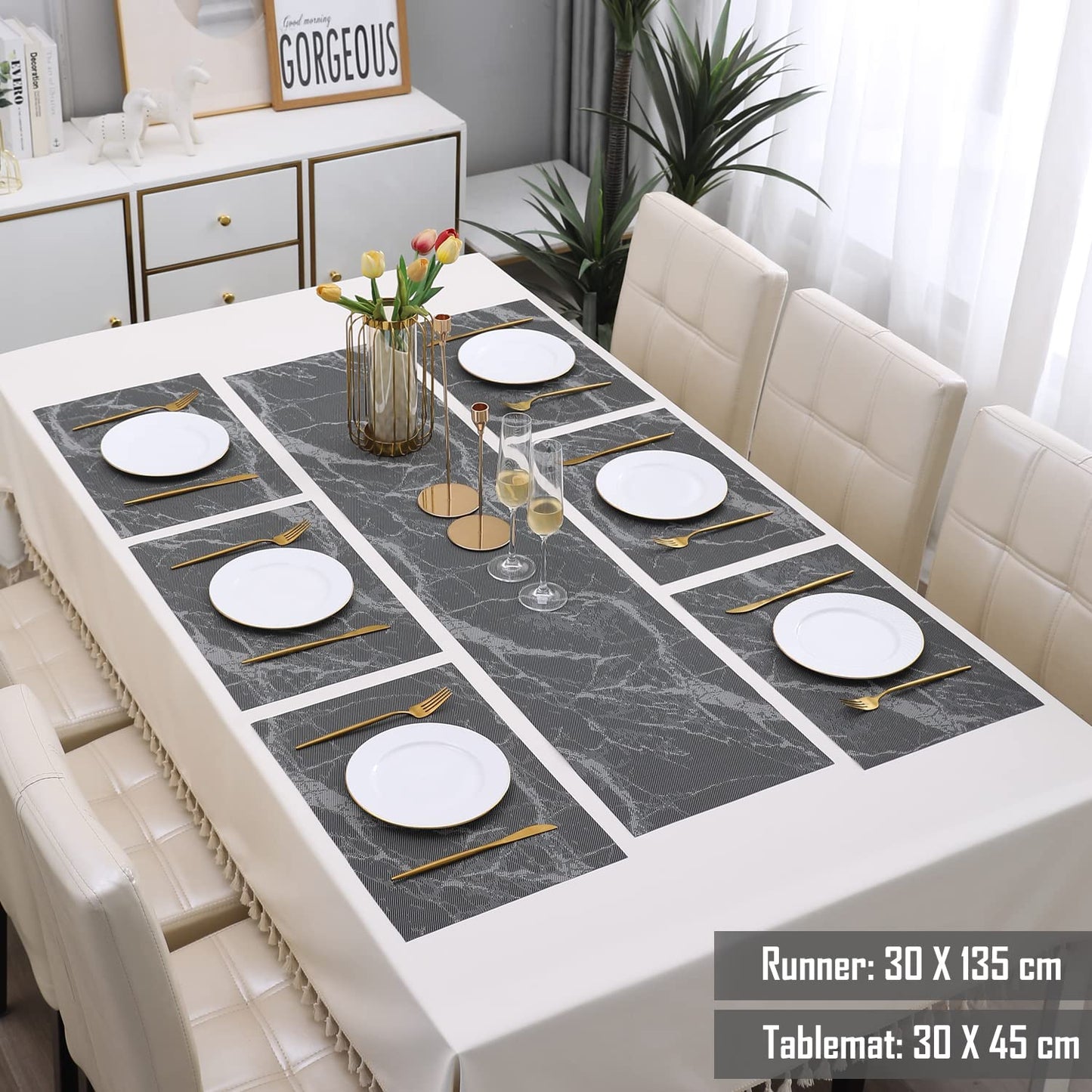 PVC Dining Table Mats, Black