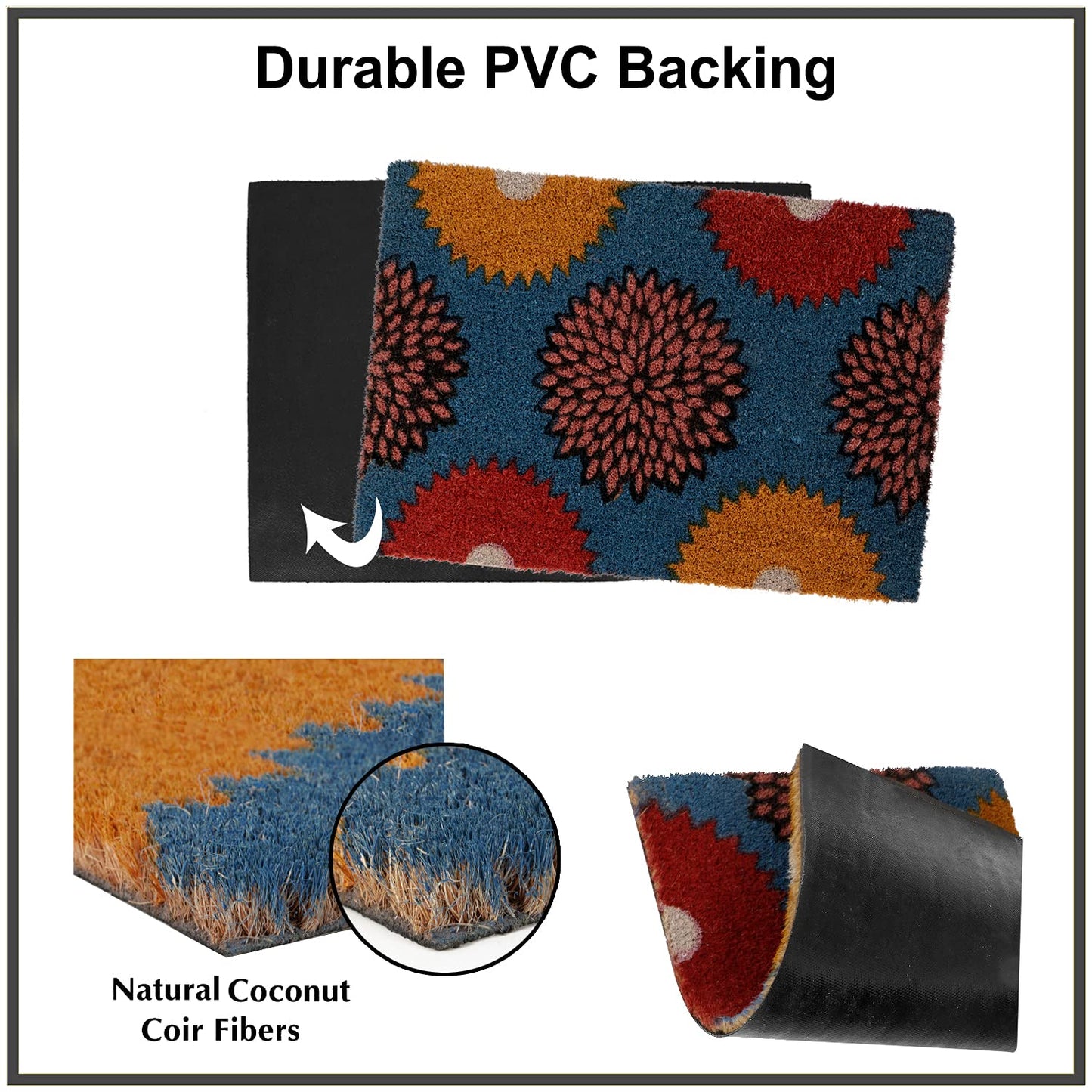 Coir Entrance Door Mat with Anti-Slip PVC Backing