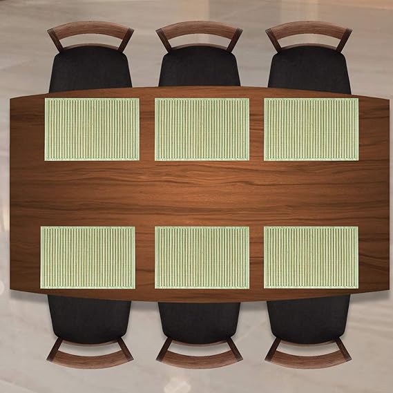 Heat Resistant Bamboo Dinner Mats, Green