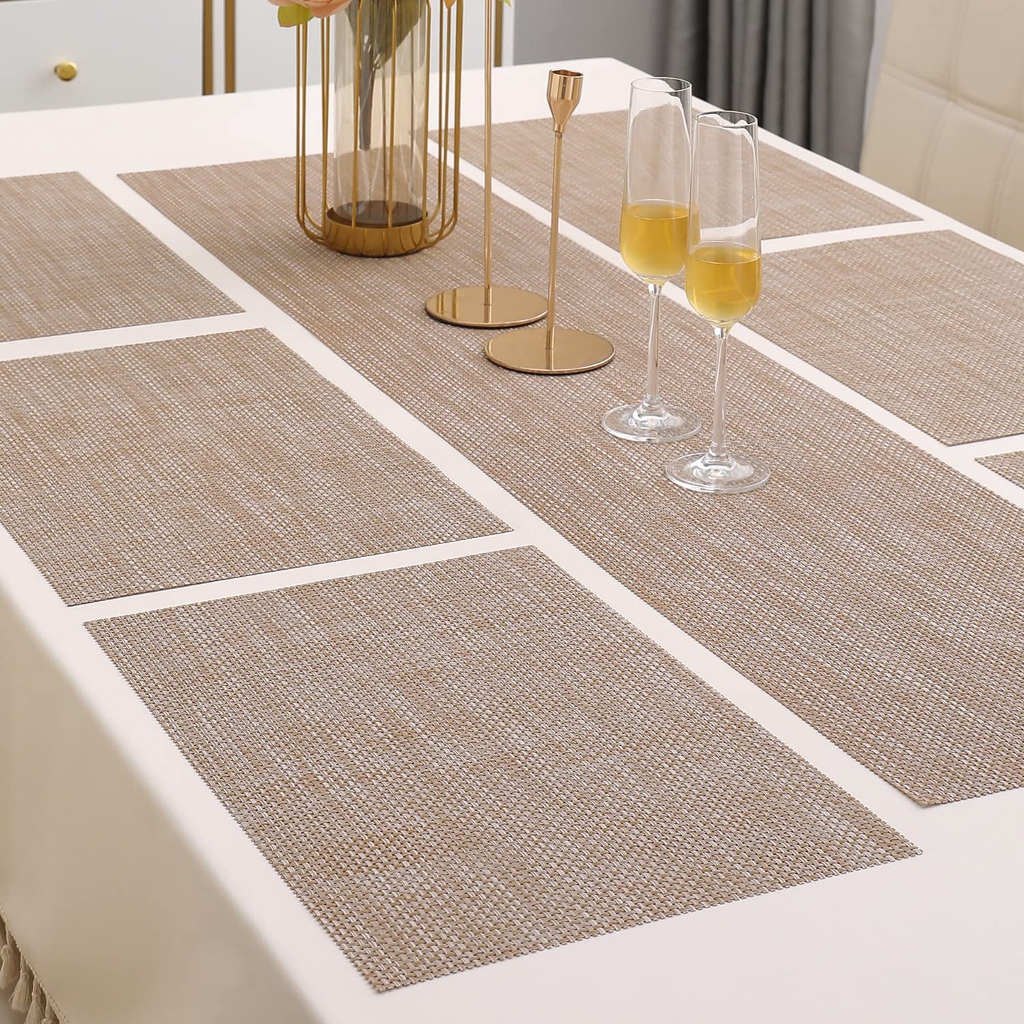 PVC Dining Table Mats, Beige