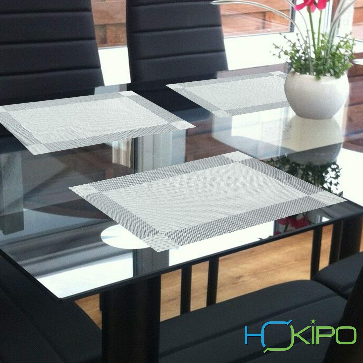 PVC Dining Table Mats, Grey