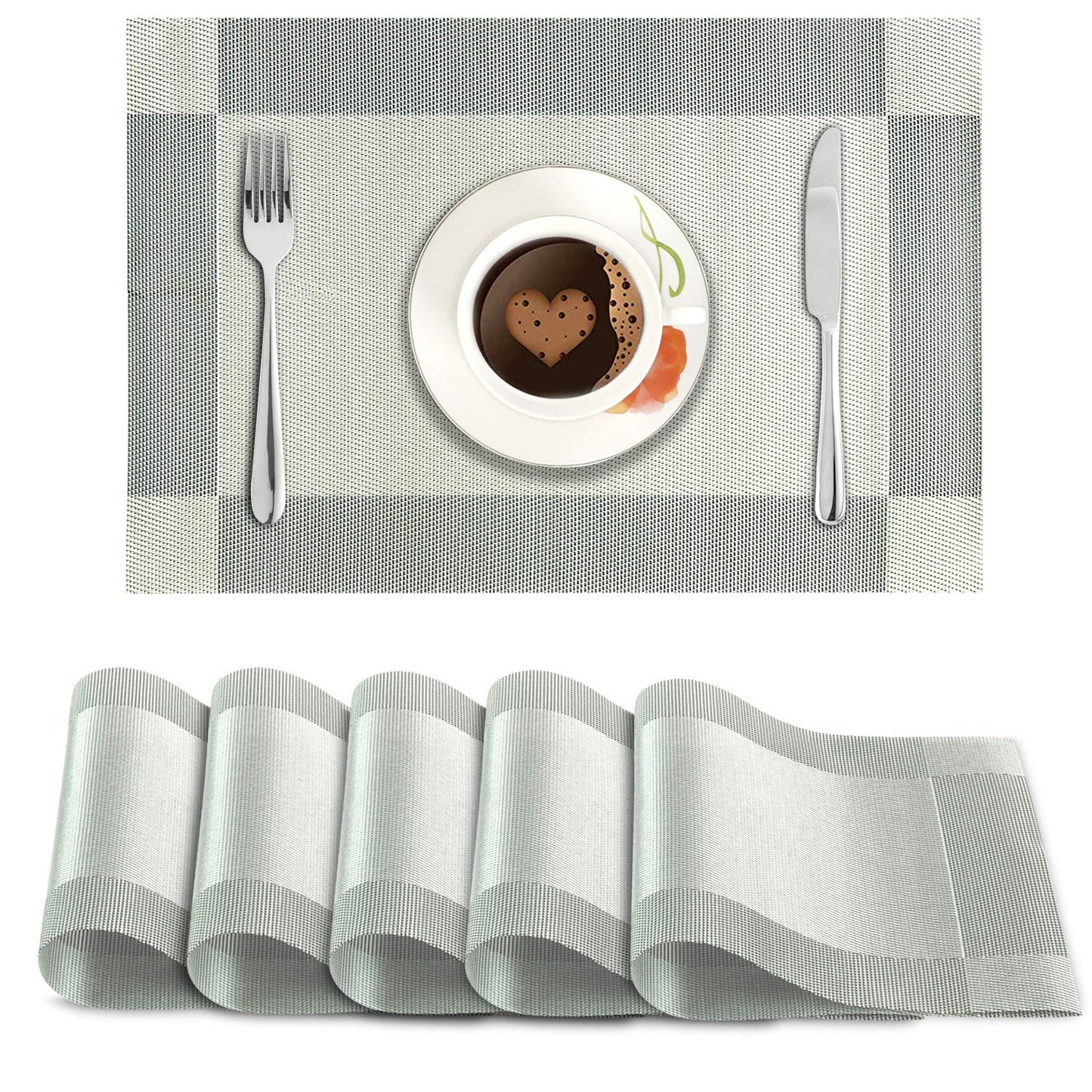 PVC Dining Table Mats, Grey
