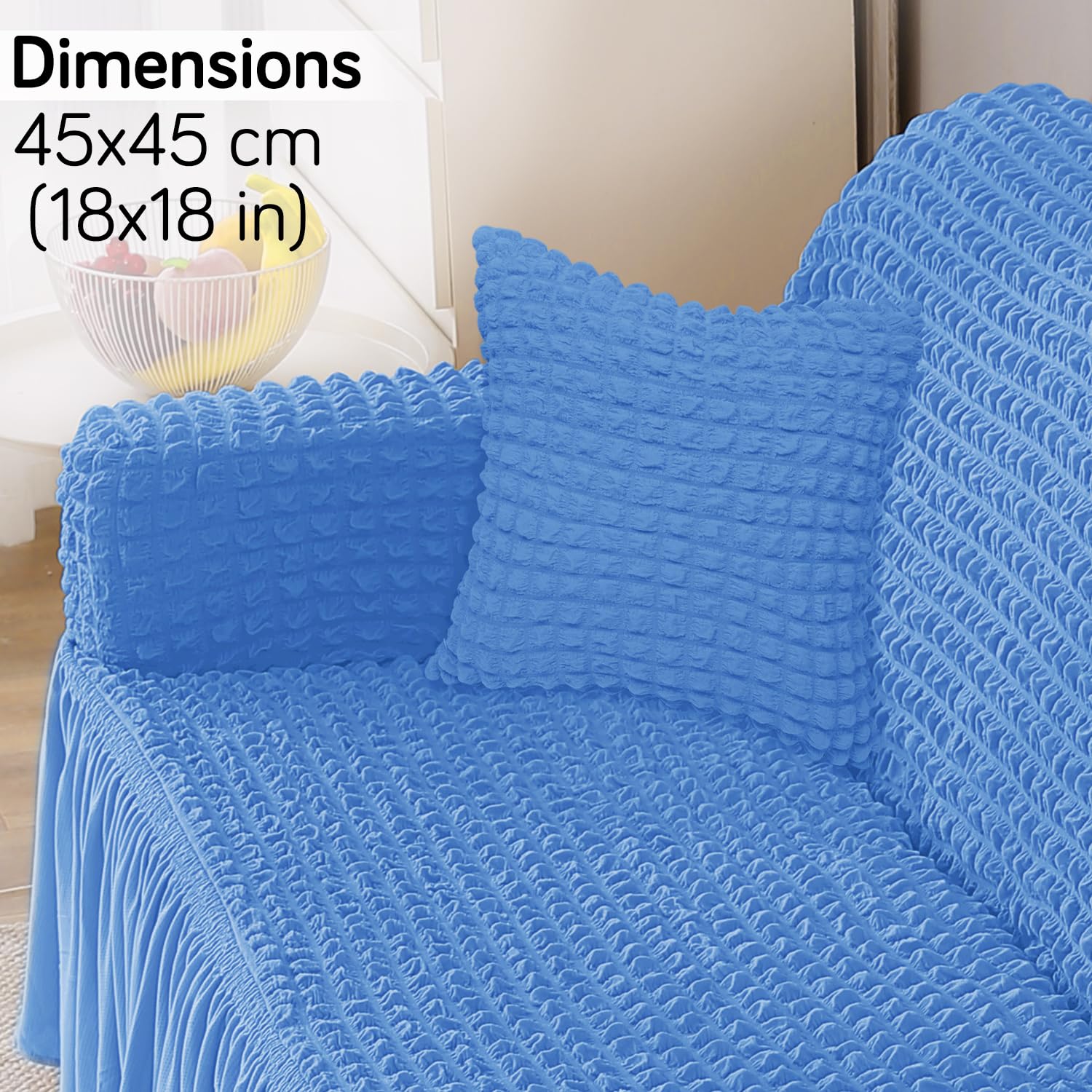 Sky Blue Colour Cute Festive Zippered Square Sofa Cushion Covers Online