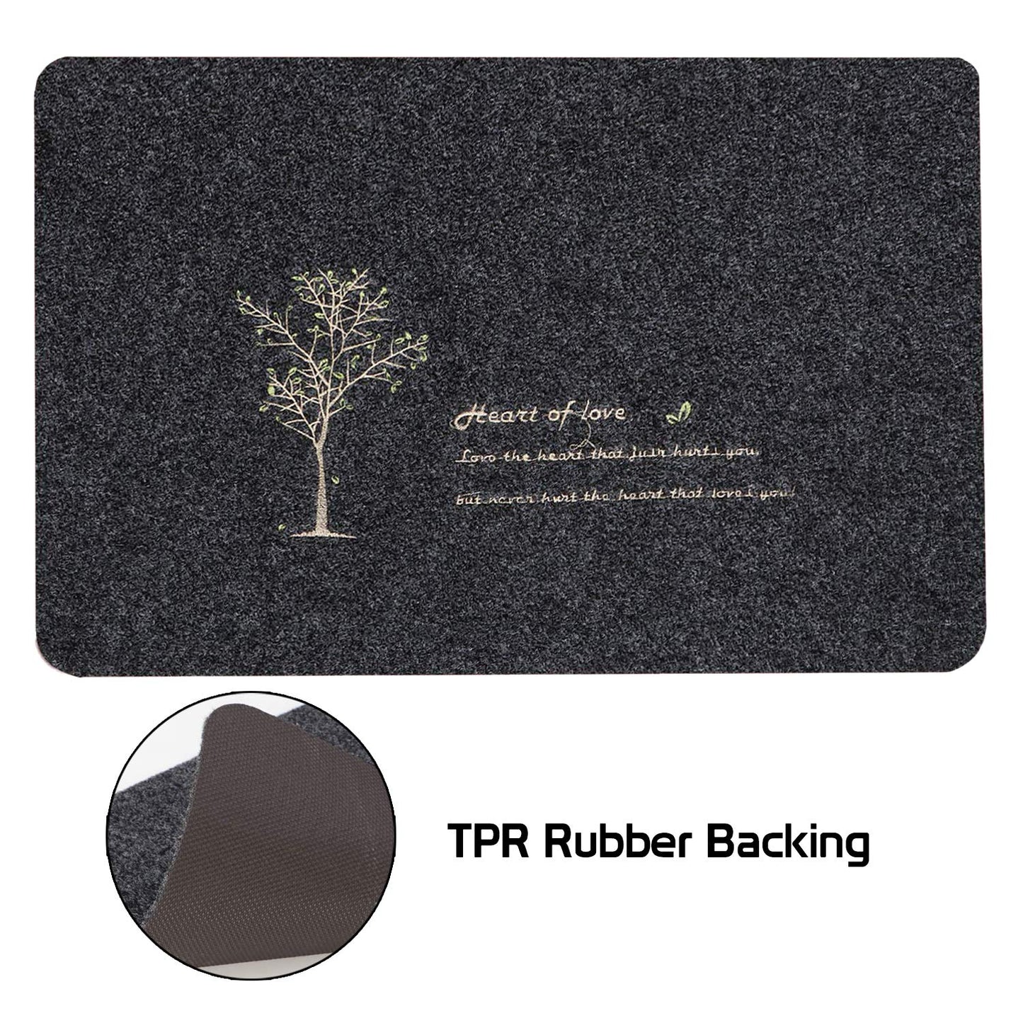 Rubber Back Dirt Trapper Inside Outside Main Door Mats for Entrance Big Size, 45 x 70 cm, Grey